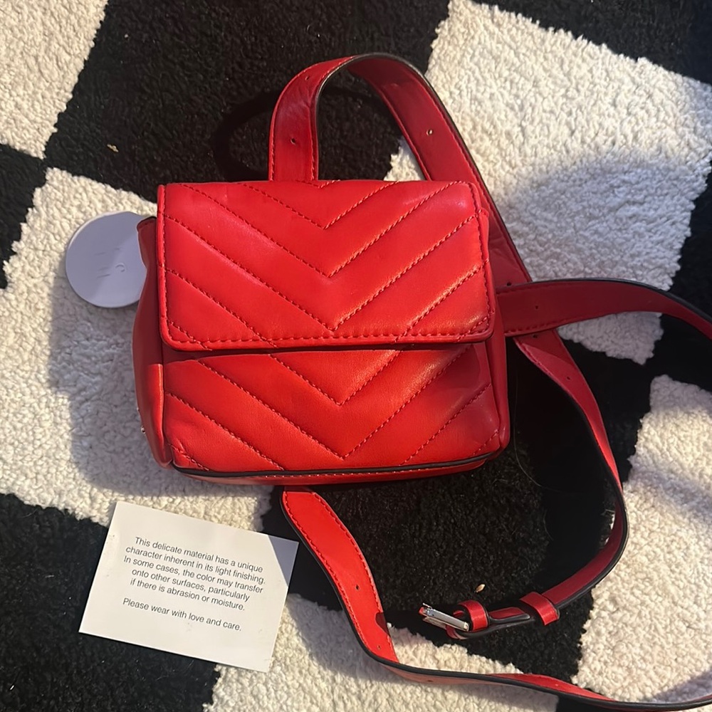 Reth Red Sawyer Quilted Crossbody Bag